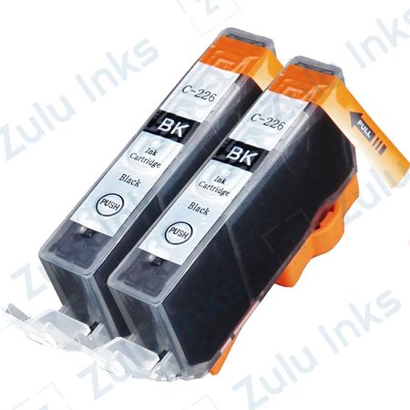 Set of 2 Compatible Canon CLI-226BK Black Ink Cartridges (4546B001)