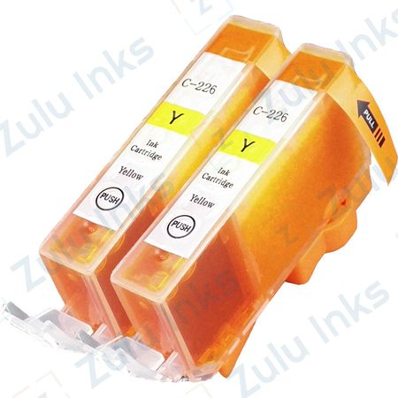 Set of 2 Compatible Canon CLI-226Y Yellow Ink Cartridges (4549B001)