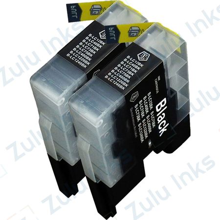 Set of 2 Compatible Brother LC-75BK Black High Yield Ink Cartridges (Replaces LC-71BK)