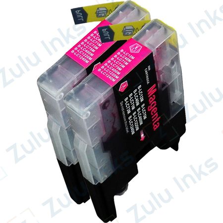 Set of 2 Compatible Brother LC-75M Magenta High Yield Ink Cartridges (Replaces LC-71M)