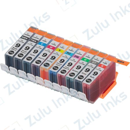 Set of 10 Compatible Canon PGI-9 Ink Cartridges