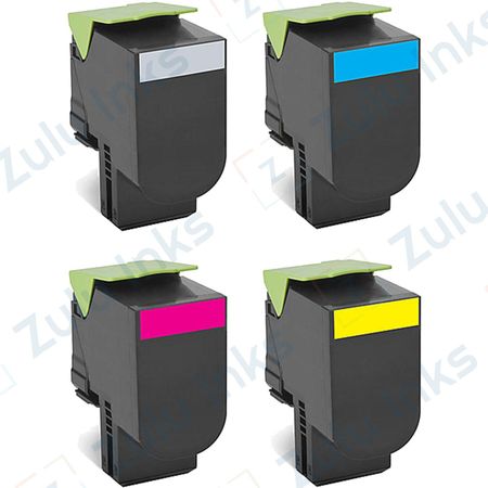 Set of 4 Compatible Lexmark CX310 / CX410 / CX510 Toner Cartridges