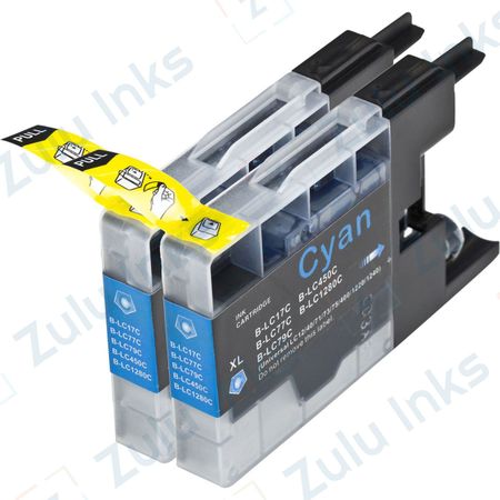 Set of 2 Compatible Brother LC-79C Cyan Extra High Yield Ink Cartridges