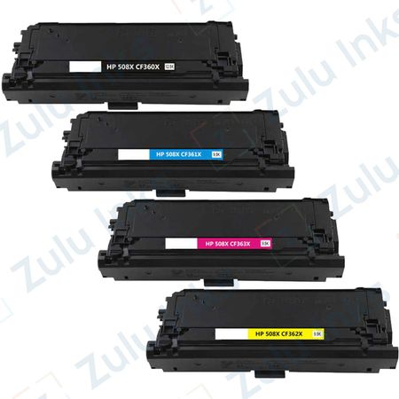 Set of 4 Compatible HP 508X High Yield Toner Cartridges