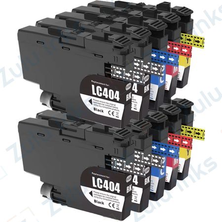 Set of 10 Compatible Brother LC404 XL High Yield Ink Cartridges