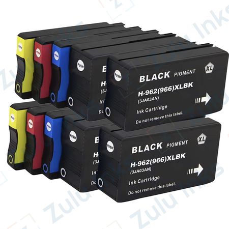 Set of 10 Compatible HP 962 XL High Yield Ink Cartridges