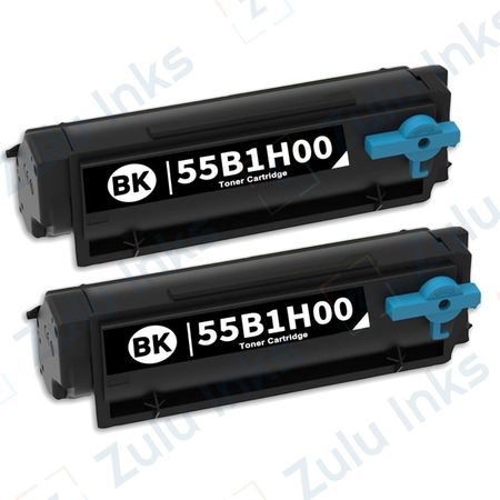 Set of 2 Compatible Lexmark 55B1H00 High Yield Laser Toner Cartridge