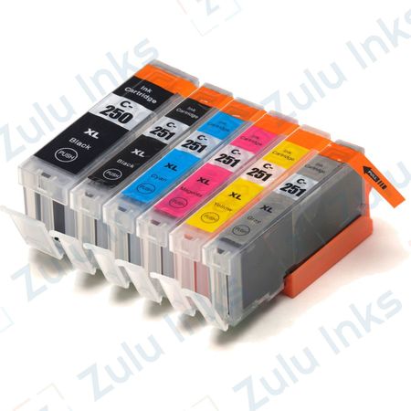 Set of 6 Compatible Canon PGI-250XL & CLI-251XL High Yield Ink Cartridges