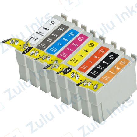 Set of 8 Compatible Epson 87 Ink Cartridges