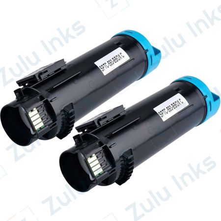 Set of 2 Compatible Dell H625 / H825 Cyan High Yield Toner Cartridges (P3HJK)