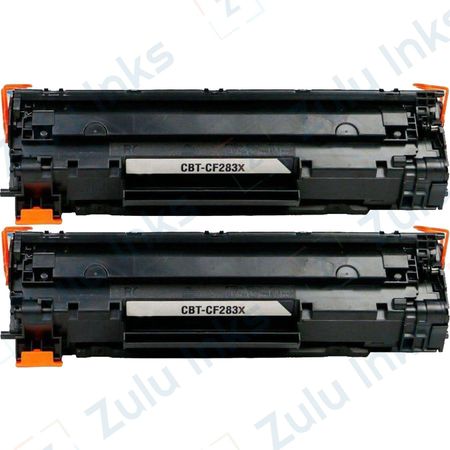 2 Pack Compatible HP 83X High-Yield Black Toner Cartridge (CF283X)