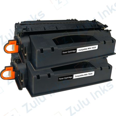 2 x HP Remanufactured 53X High-Yield Black Toner Cartridges (Q7553X)