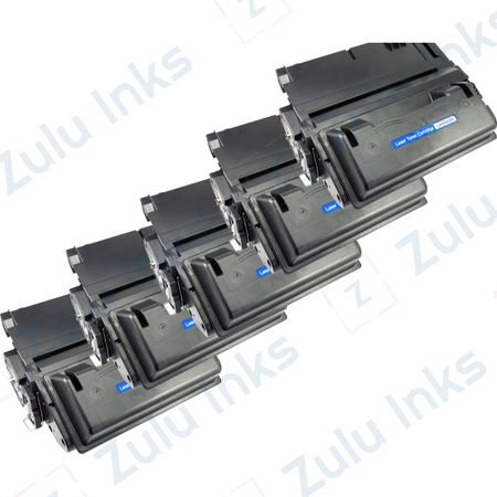 5 x HP Remanufactured 42X High-Yield Black Toner Cartridges (Q5942X)