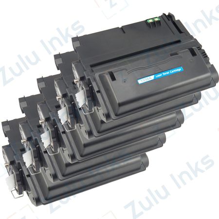 5 x HP Remanufactured 38A Black Toner Cartridges (Q1338A)