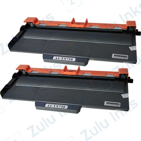 2 x Compatible Brother TN750 Black High-Yield Toner Cartridges (Replaces TN720)