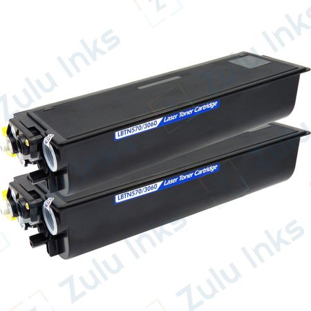 2 x Compatible Brother TN570 Black High-Yield Toner Cartridges (Replaces TN540)