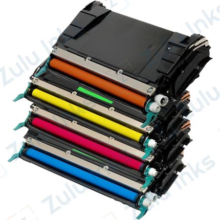 "Set of 4 Remanufactured Toner Cartridges Lexmark C522 (Black, Cyan, Magenta, Yellow)"