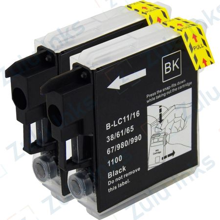 Set of 2 Compatible Brother LC-61BK Black Ink Cartridges