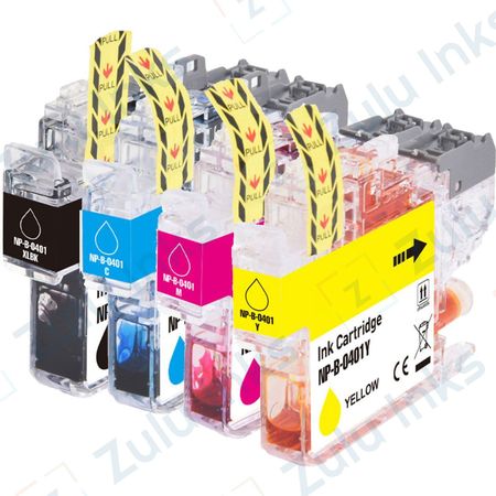 Set of 4 Compatible Brother LC401 XL High Yield Ink Cartridges