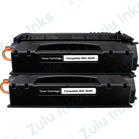 2 Pack Compatible HP 49X Black High-Yield Toner Cartridge (Q5949X)