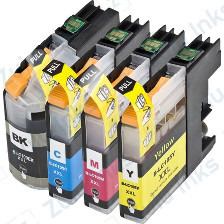 4 Pack Compatible Brother LC109 & LC105 Super High-Yield Ink Cartridges