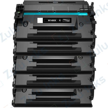 Set of 5 Compatible HP 148X High Yield Laser Toner Cartridge (W1480X)