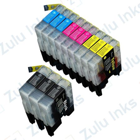 Compatible 12 Pack Brother LC75 High-Yield Ink Cartridges (Replaces LC71)