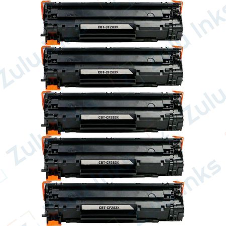 5 Pack Compatible HP 83X High-Yield Black Toner Cartridge (CF283X)