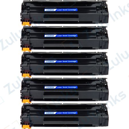 Compatible 5 Pack HP 85A Black Jumbo Toner Cartridge (CE285A)