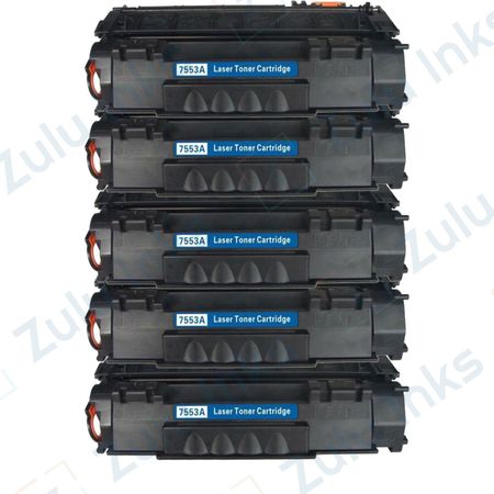 5 x HP Remanufactured 53A Black Toner Cartridges (Q7553A)