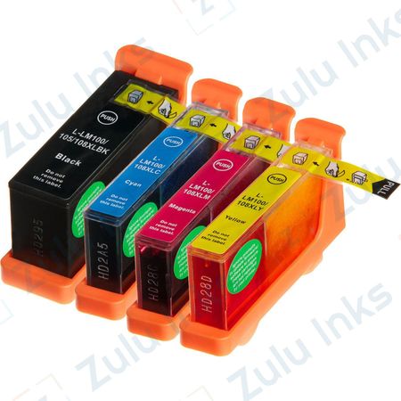 Set of 4 Compatible Lexmark 100XL High Yield Ink Cartridges