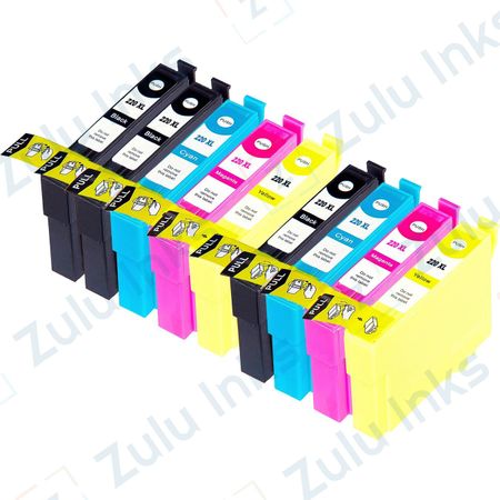 Set of 9 Compatible Epson 220XL High Yield Ink Cartridges