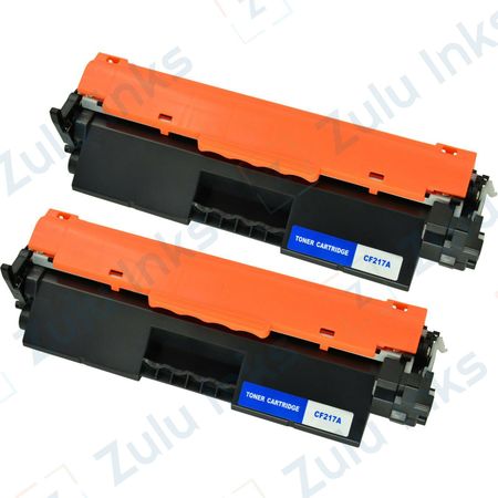 Set of 2 Compatible HP 17A Black Toner Cartridges (CF217A)